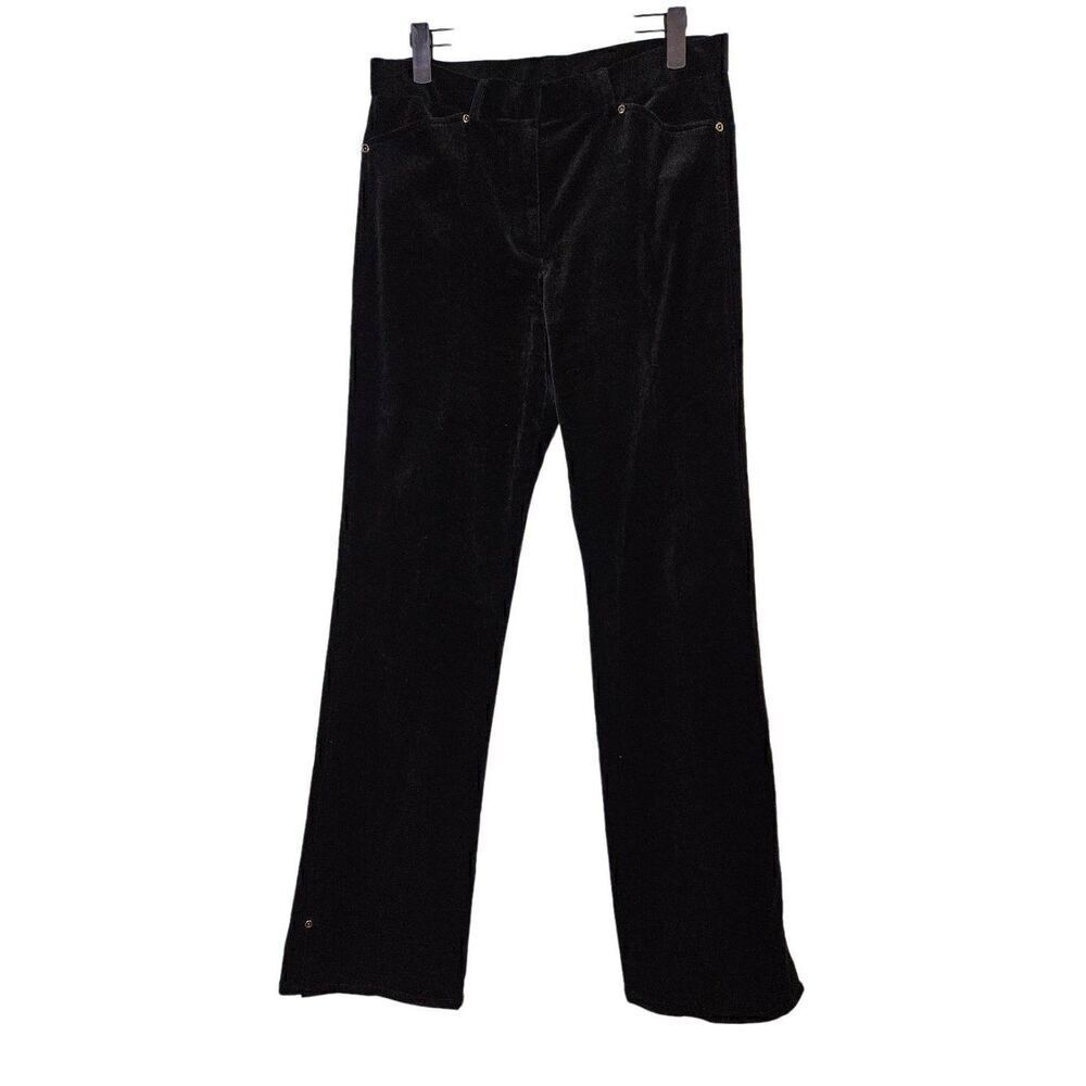 DKNY black velvet straight leg pants.  Size 8